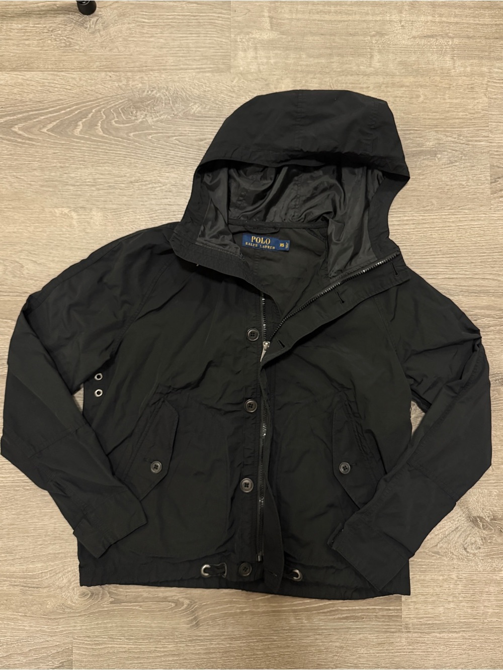 Ralph Lauren Black Hooded waterproof Jacket